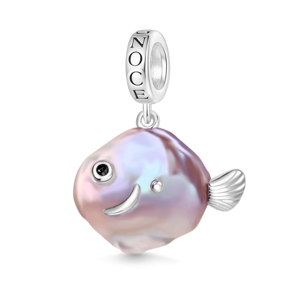 Gnoce Purple Fish Baroque Pearl Silver Charm Platinum-plated Silver Blend_1