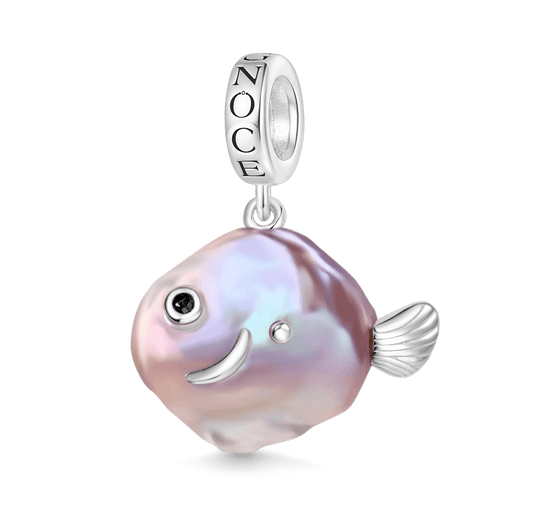 Gnoce Purple Fish Baroque Pearl Silver Charm Platinum-plated Silver Blend_1