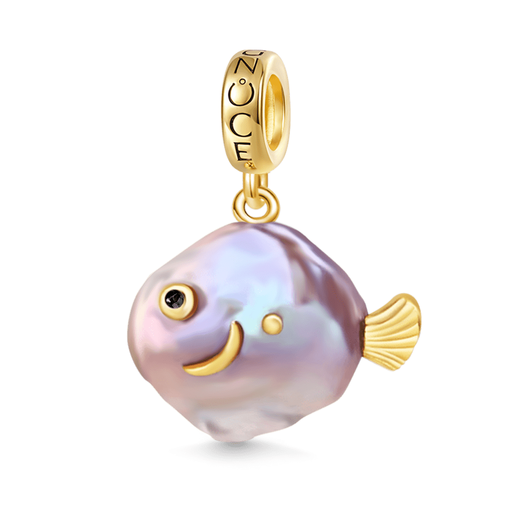 Gnoce Purple Fish Baroque Pearl Charm_1