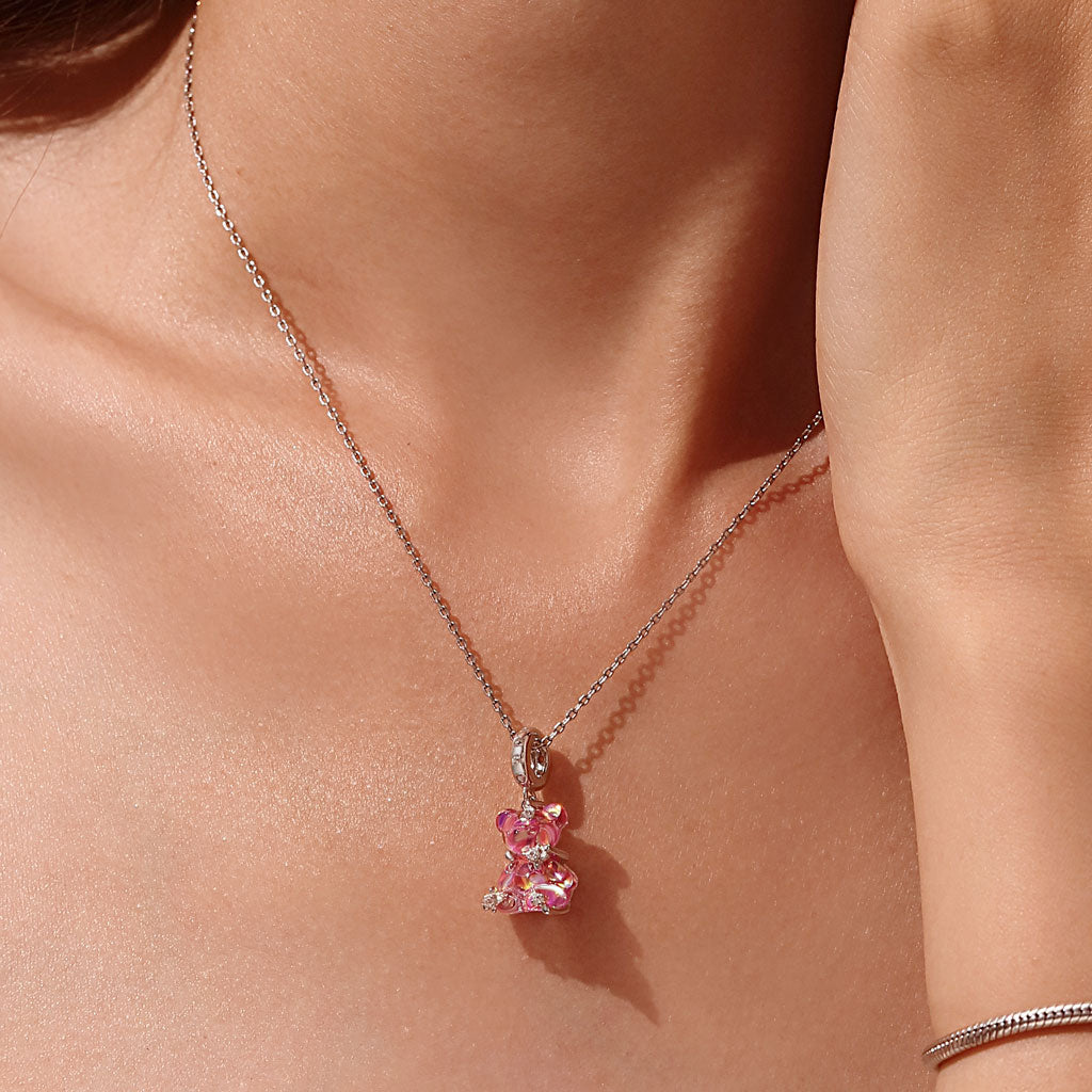 Gnoce Pink Dream Bear Pendant Dangle Charm_4