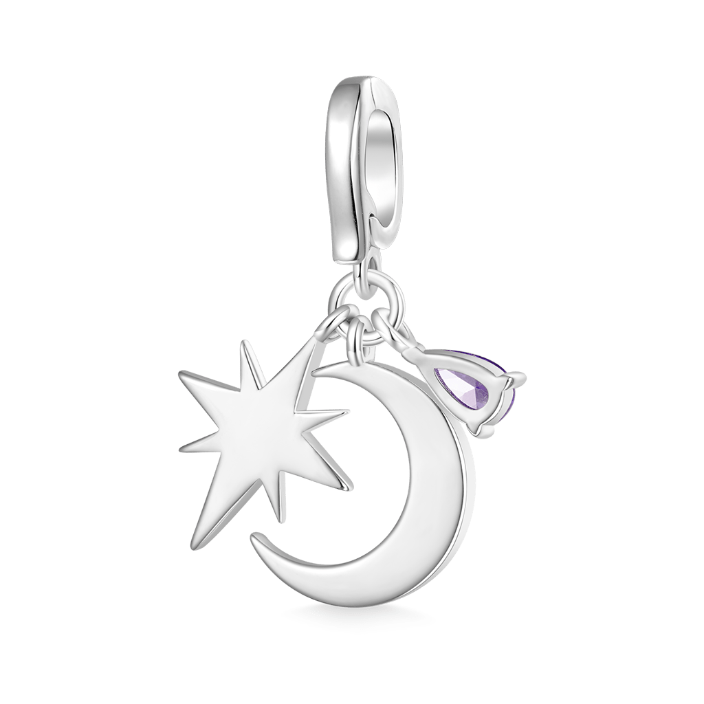Gnoce Birthstone Moon Star Clasp Clusters Charm_2