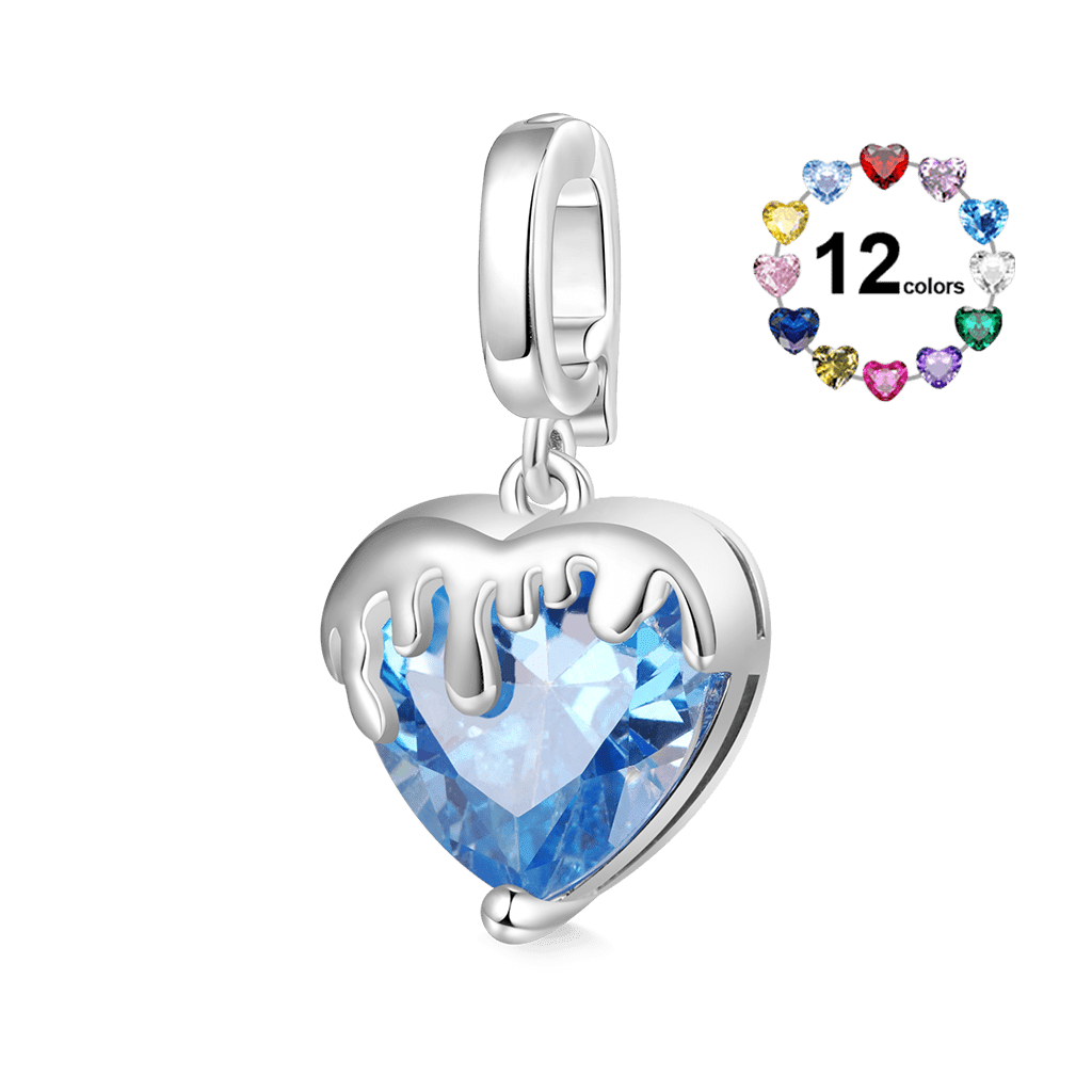 Gnoce Melting Heart Birthstone Clasp Clusters Charm_1
