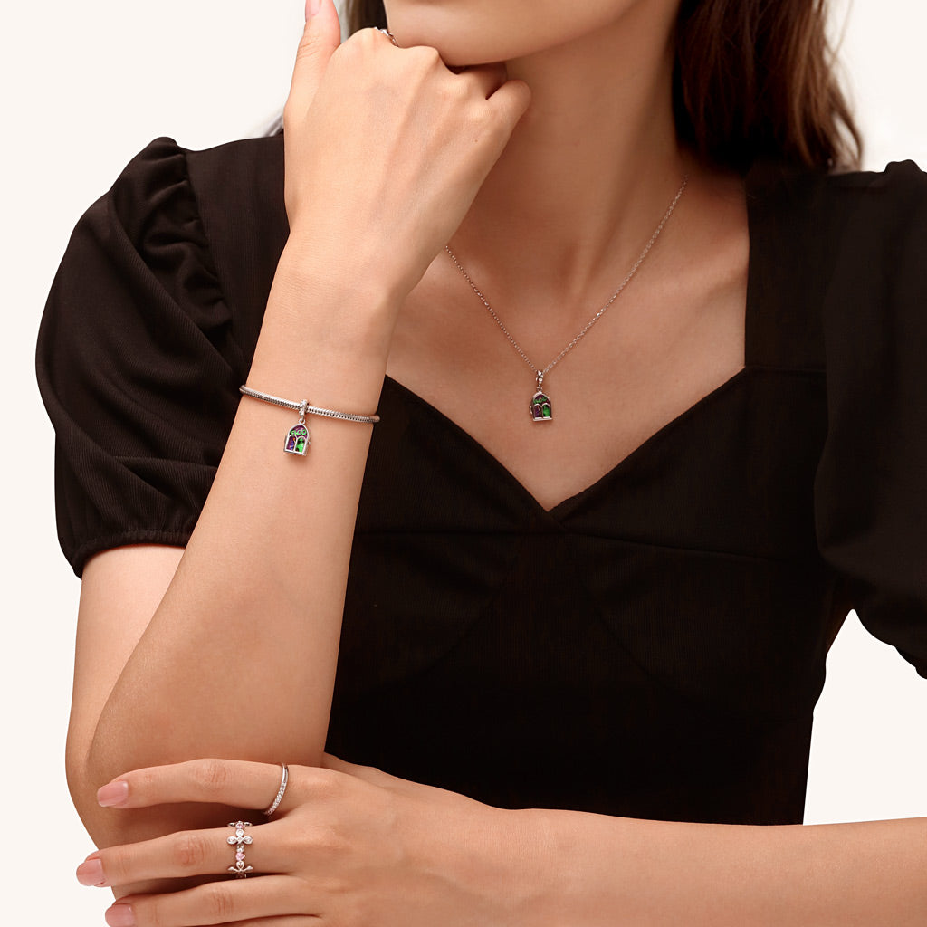 Gnoce Halloween Ghost Boo Spooky Window Pendant Dangle Charm_5