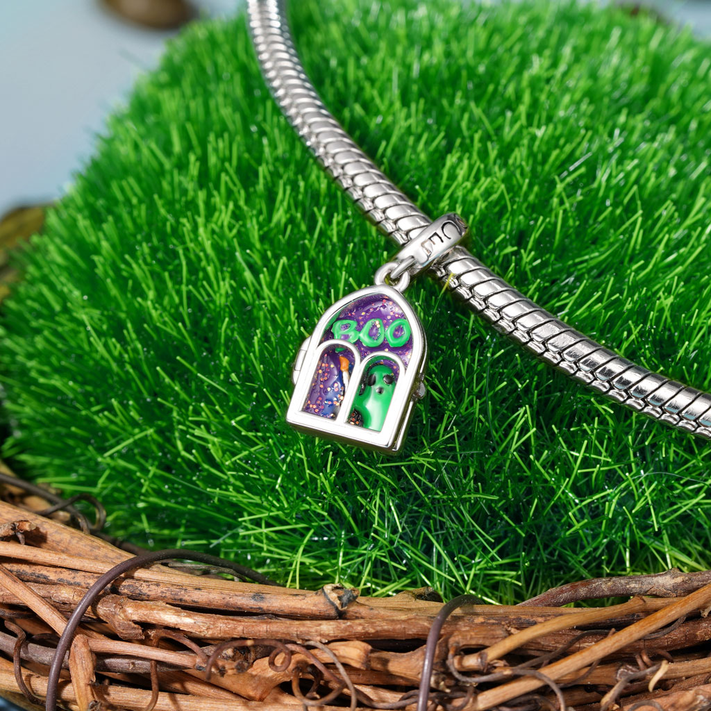 Gnoce Halloween Ghost Boo Spooky Window Pendant Dangle Charm_4