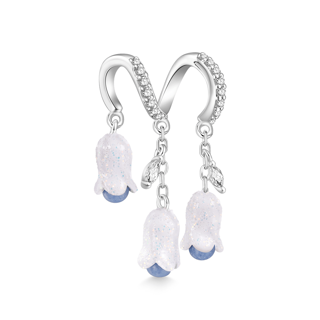 Gnoce Lily of the Valley Stamens Charm Platinum-plated Silver Blend_2