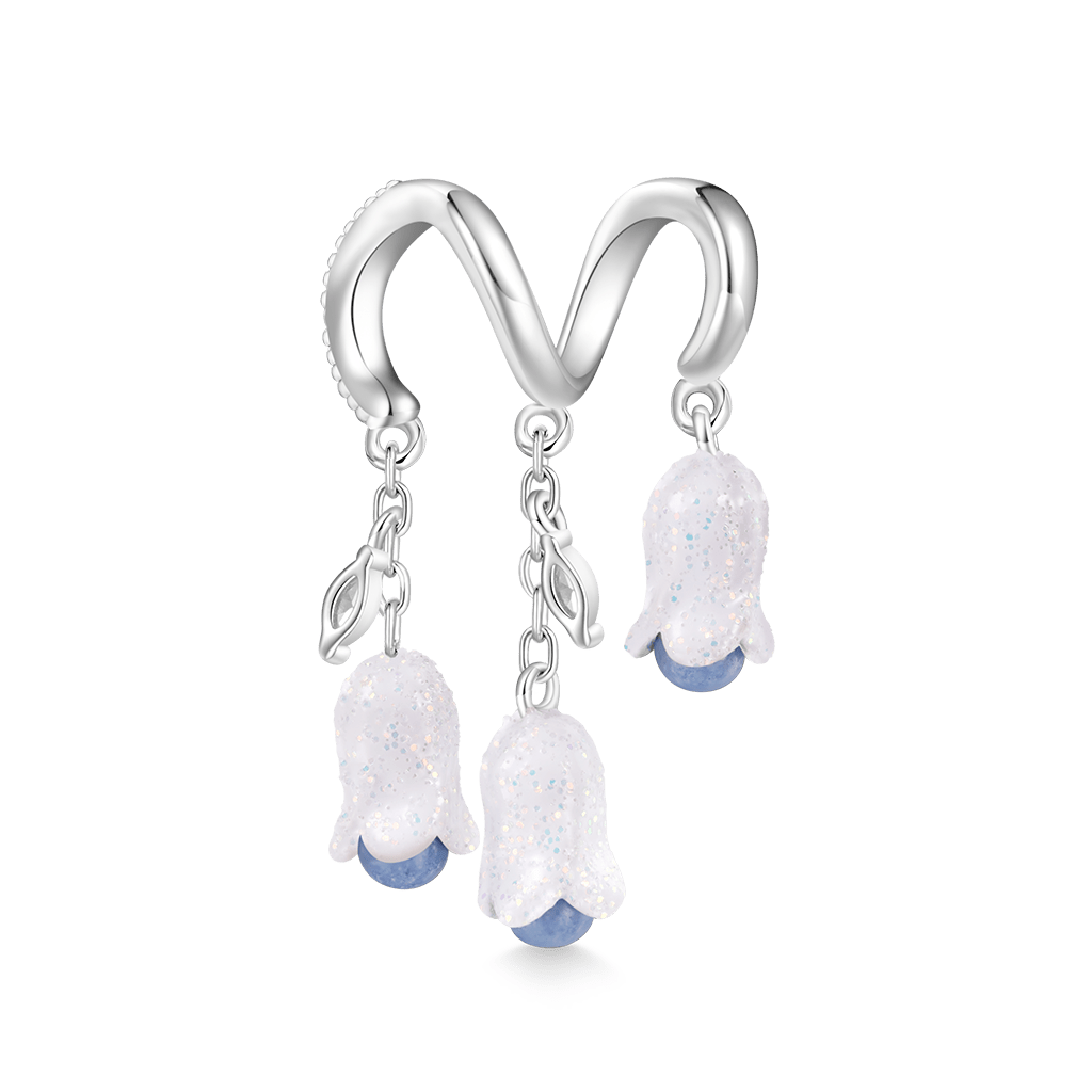 Gnoce Lily of the Valley Stamens Charm Platinum-plated Silver Blend_3