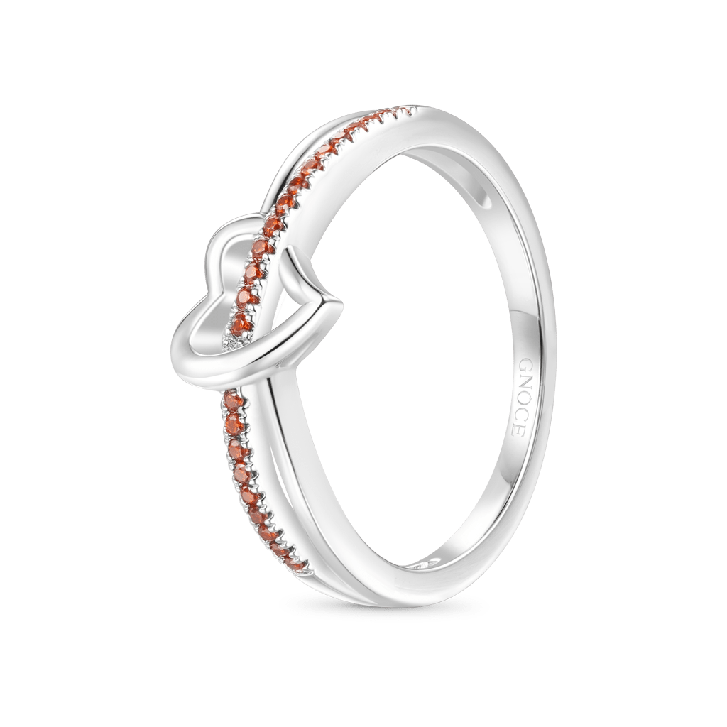 Gnoce Simple Heart Birthstone Ring_2
