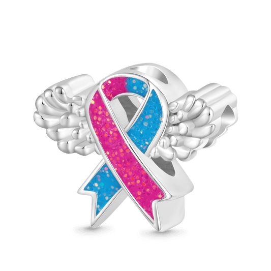 Gnoce Pink & Blue Ribbon Angel Memorial Charm_1