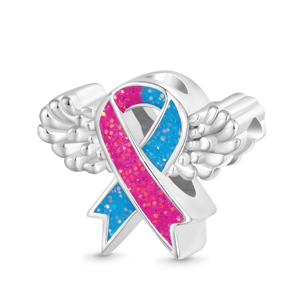 Gnoce Pink & Blue Ribbon Angel Memorial Charm_1
