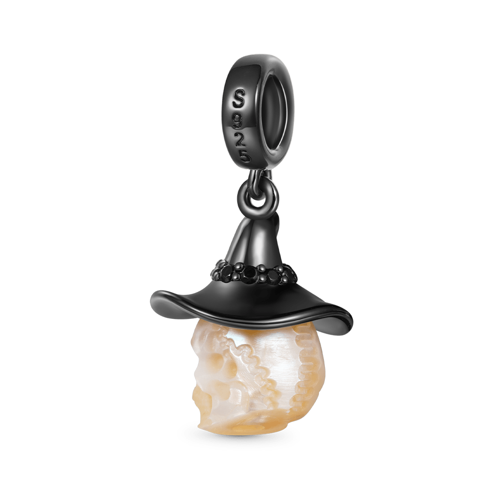 Gnoce Halloween Natural Pearl Horror Skull Charm_2