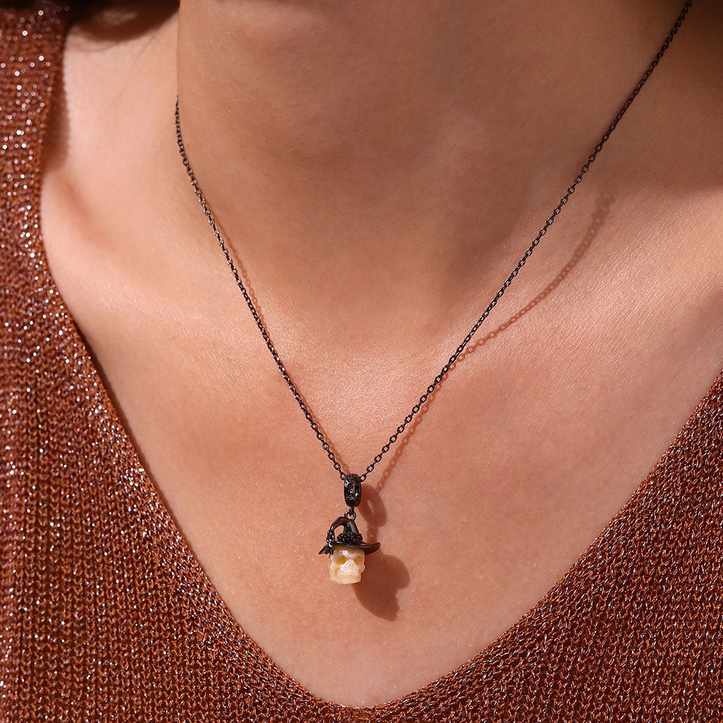 Gnoce Halloween Natural Pearl Horror Skull Charm_5