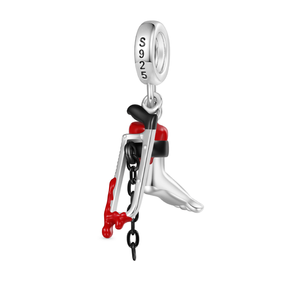 Gnoce Dangerous SAW Severed Leg Pendant Dangle Charm_2