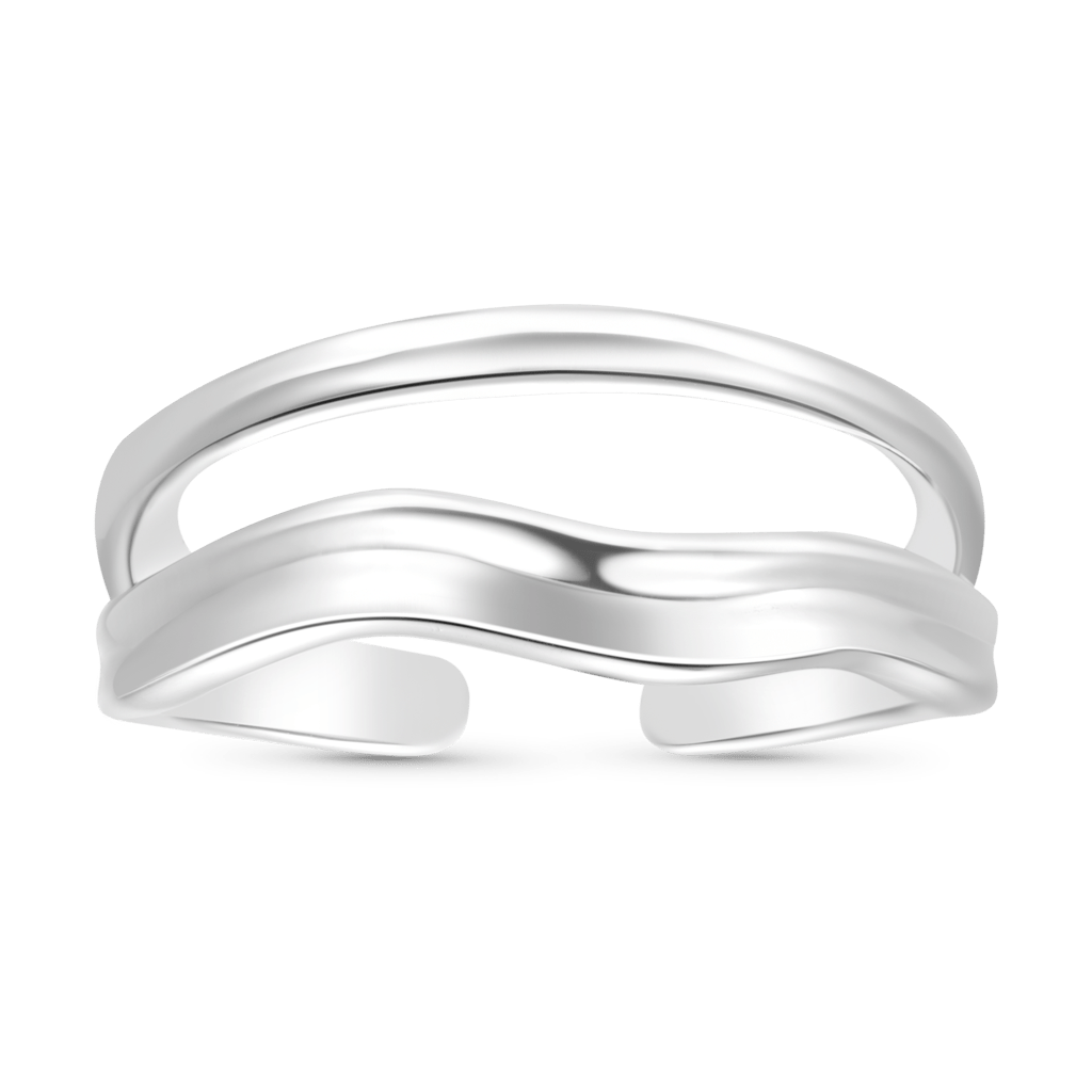 Gnoce Simple Irregular Thin Ring Open Ring Platinum-plated Silver Blend_1
