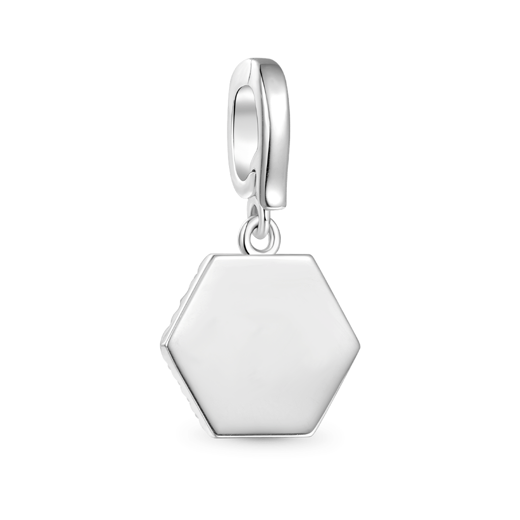 Gnoce Hexagon Sister Family Clasp Clusters Charm Platinum-plated Silver Blend_2