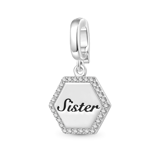 Gnoce Hexagon Sister Family Clasp Clusters Charm Platinum-plated Silver Blend_1