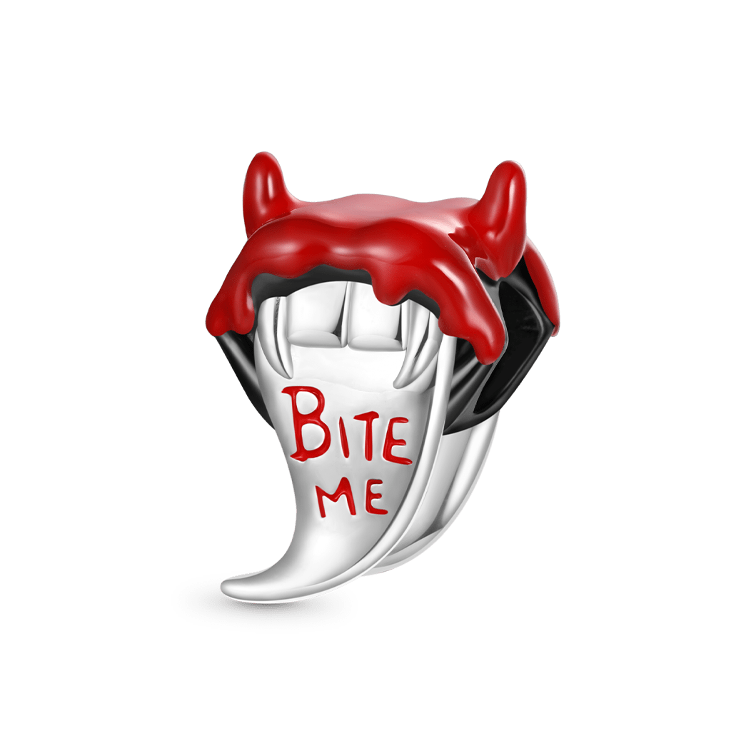 Gnoce Halloween Devil Fang Tongue Charm Platinum-plated Silver Blend_1