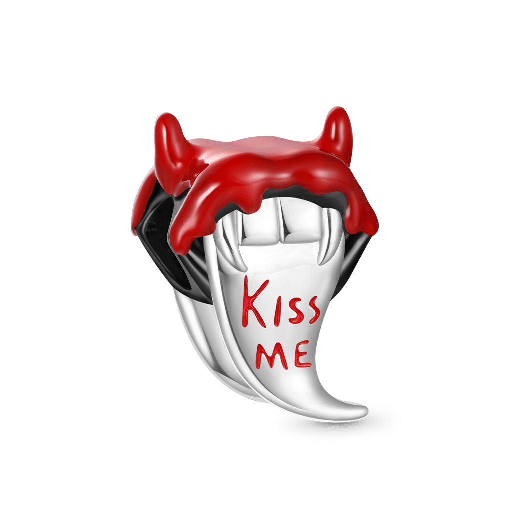 Gnoce Halloween Devil Fang Tongue Charm Platinum-plated Silver Blend_2