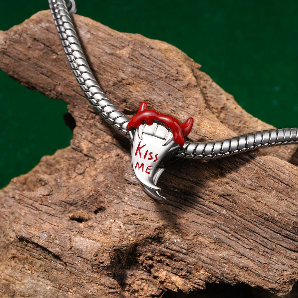 Gnoce Halloween Devil Fang Tongue Charm Platinum-plated Silver Blend_3