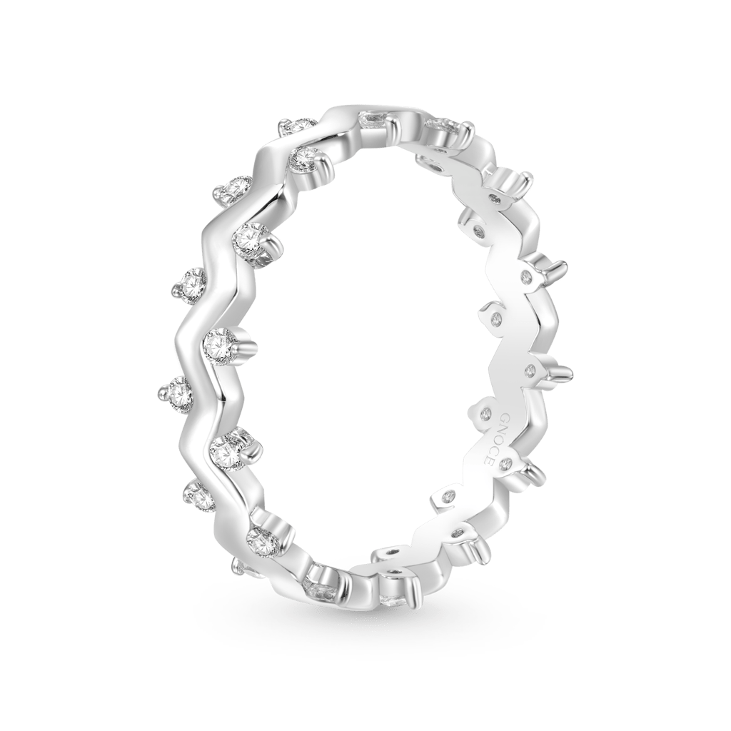 Gnoce Smooth Wavy Band Ring Platinum-plated Silver Blend_2