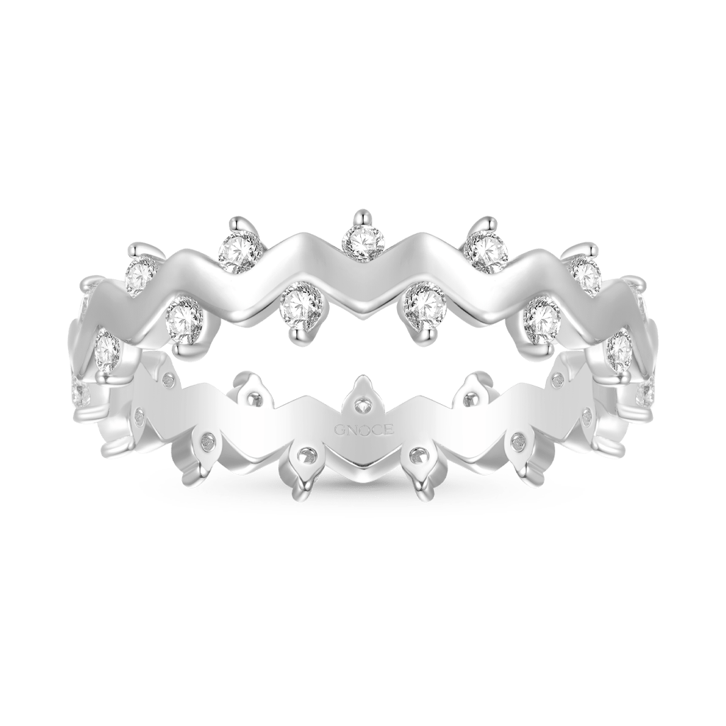 Gnoce Smooth Wavy Band Ring Platinum-plated Silver Blend_1