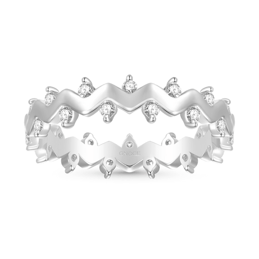Gnoce Smooth Wavy Band Ring Platinum-plated Silver Blend_1