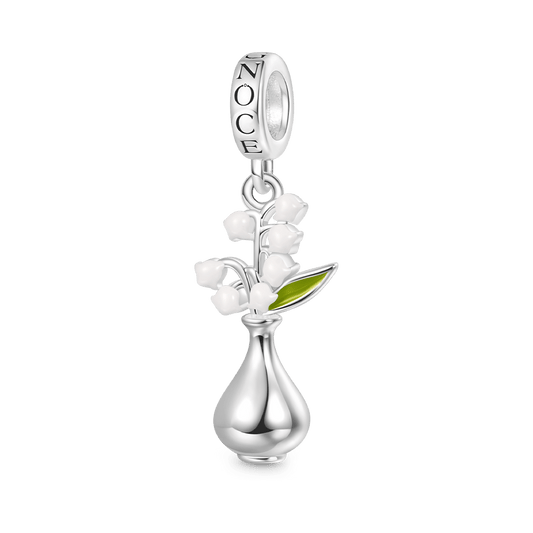 Gnoce Vase Lily of the Valley Charm Platinum-plated Silver Blend_1