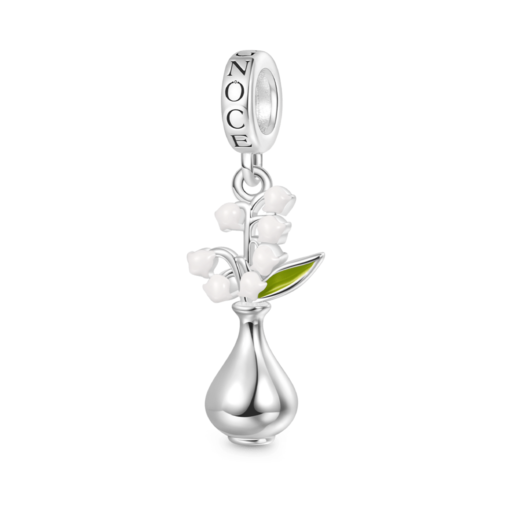 Gnoce Vase Lily of the Valley Charm Platinum-plated Silver Blend_1