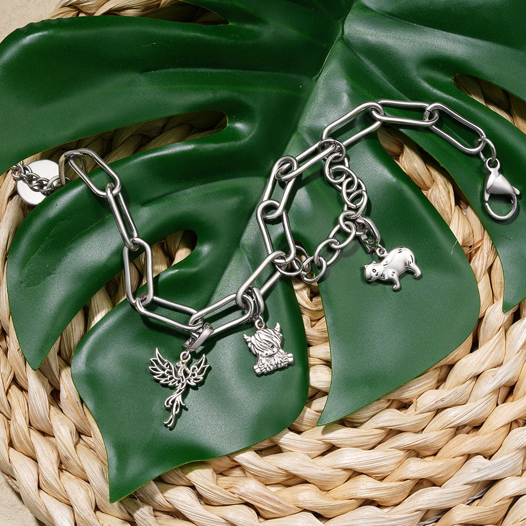 Gnoce Phoenix Clasp Clusters Charm Platinum-plated Silver Blend_3