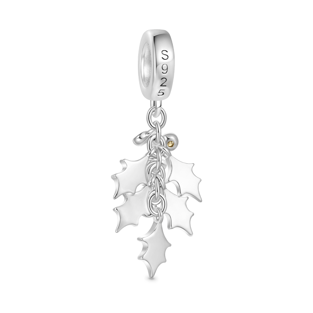 Gnoce Christmas Green Holly Berries Birthstone Pendant Dangle Charm_3