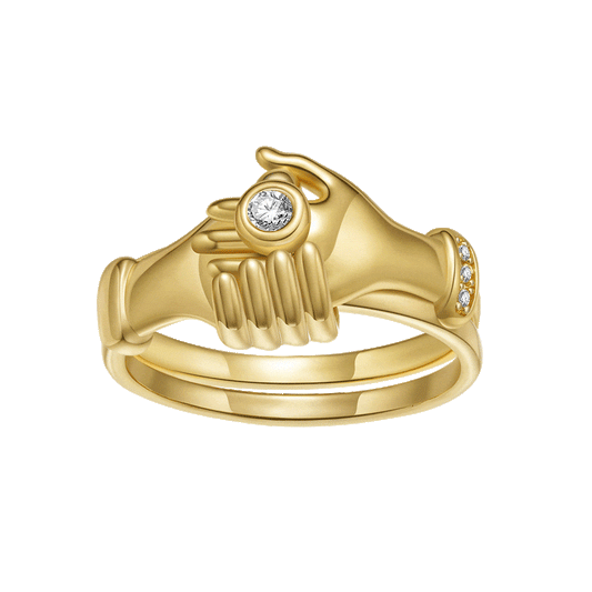 Gnoce Simple Zircon Hug Hand Stackable Ring Set_1