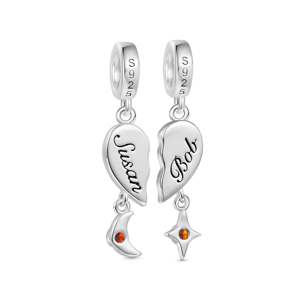 Gnoce Love Engravable Name Birthstone ‘Happy birthday’ Double Pendant Dangle Charm_4