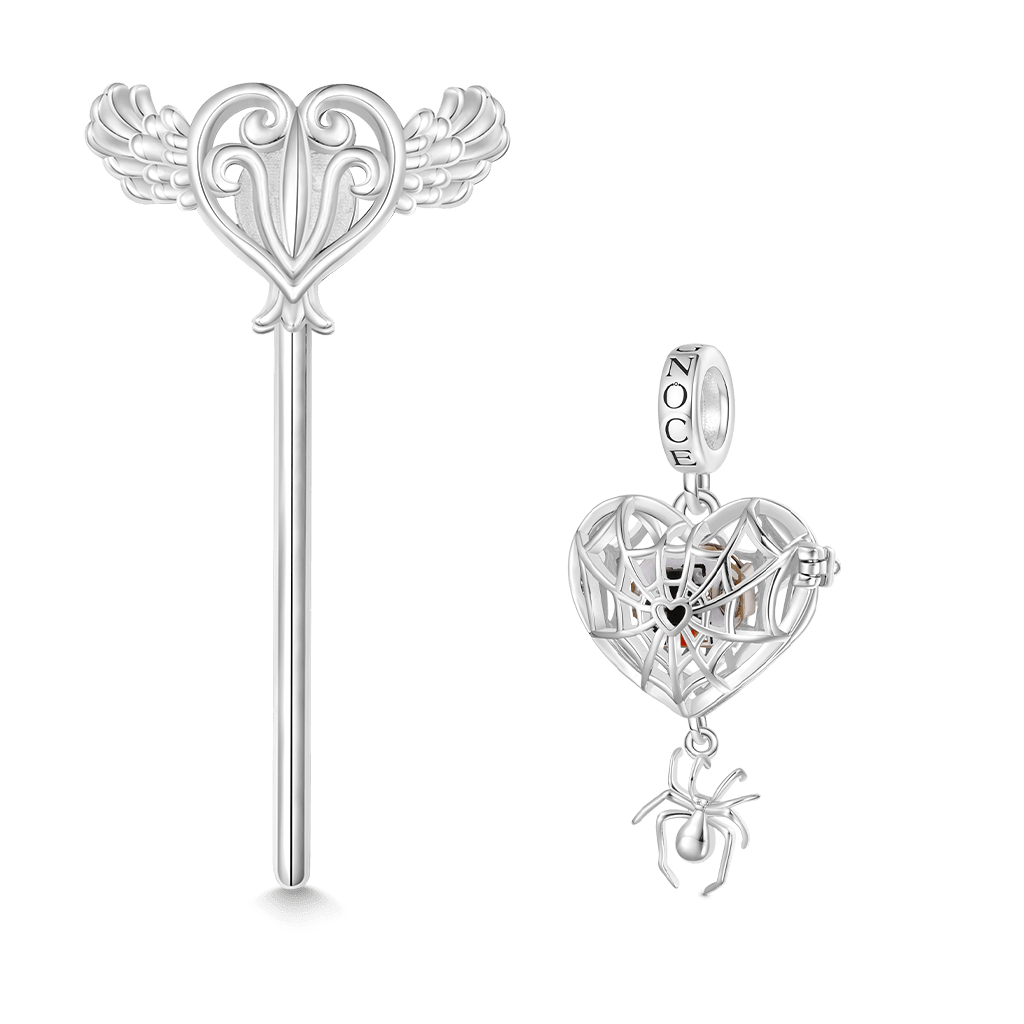 Gnoce Halloween Wireless LED Glow Spider Web Love Pendant Dangle Charm_2