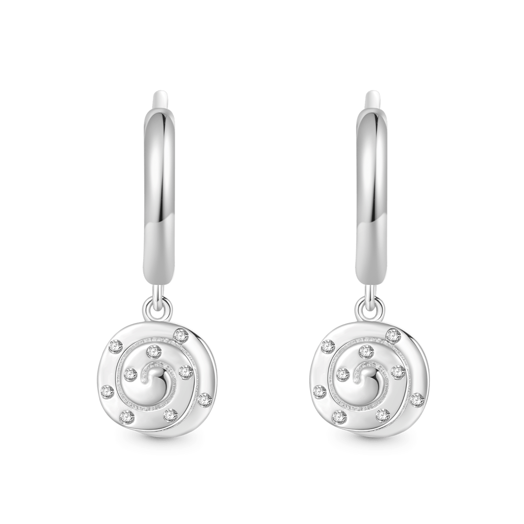 Gnoce Cinnamon Bun Hoop Earrings Platinum-plated Silver Blend_2