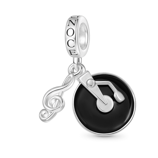 Gnoce Vinyl Disc Music Charm Platinum-plated Silver Blend_1