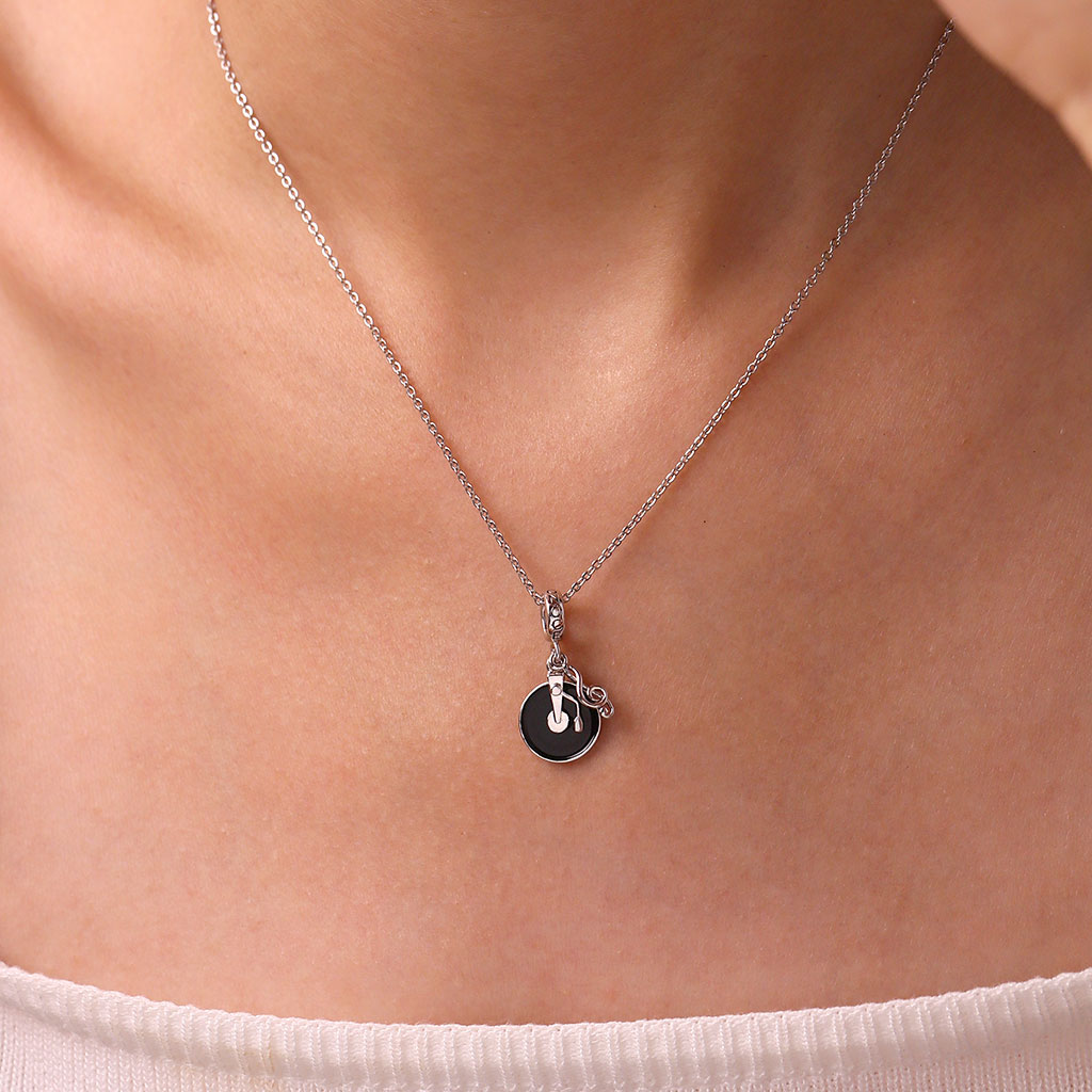 Gnoce Vinyl Disc Music Charm Platinum-plated Silver Blend_5