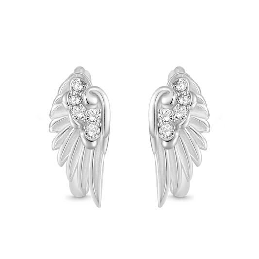 Gnoce Angel Wing Hoop Earrings Platinum-plated Silver Blend_1