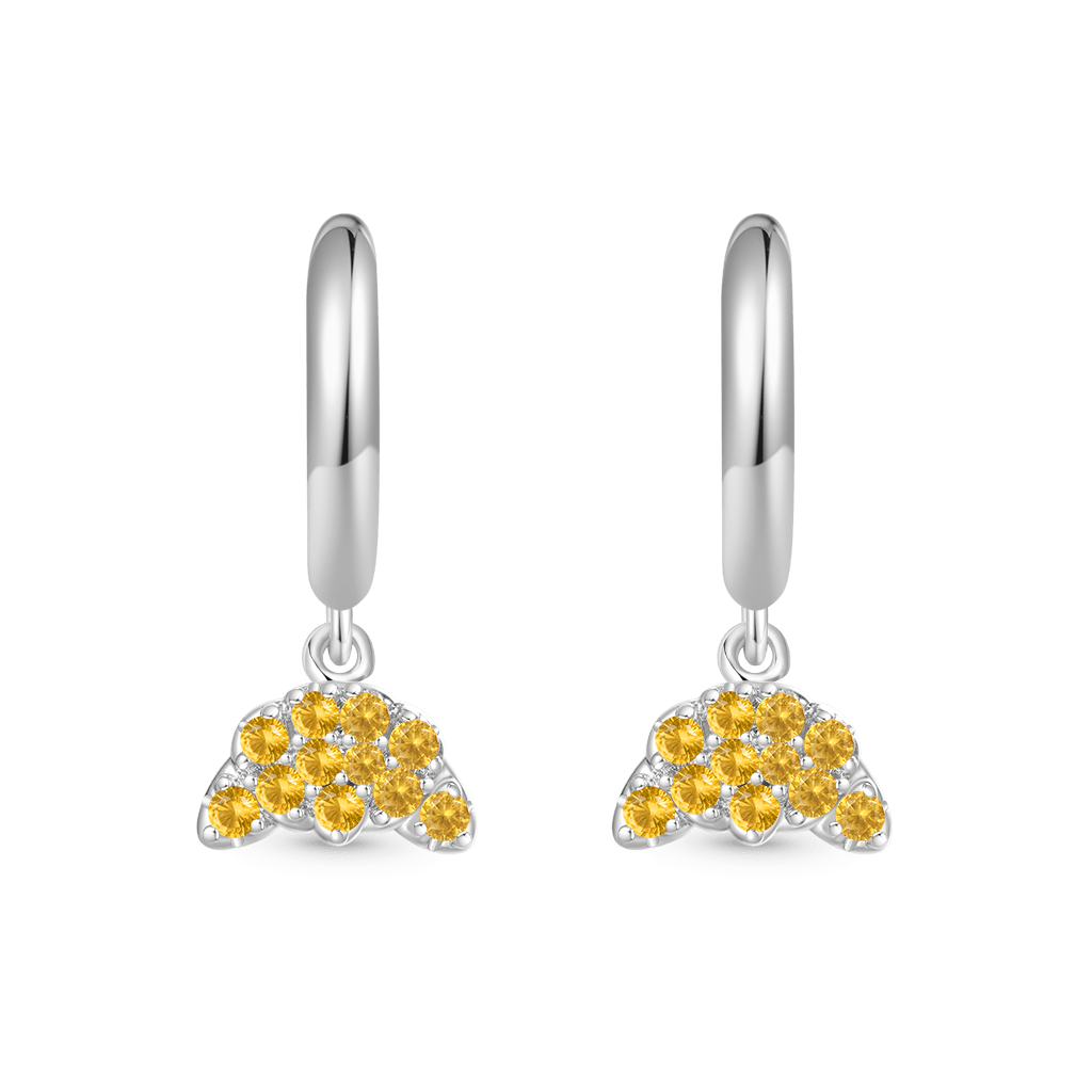 Gnoce Croissant Bread Hoop Earrings Platinum-plated Silver Blend_1