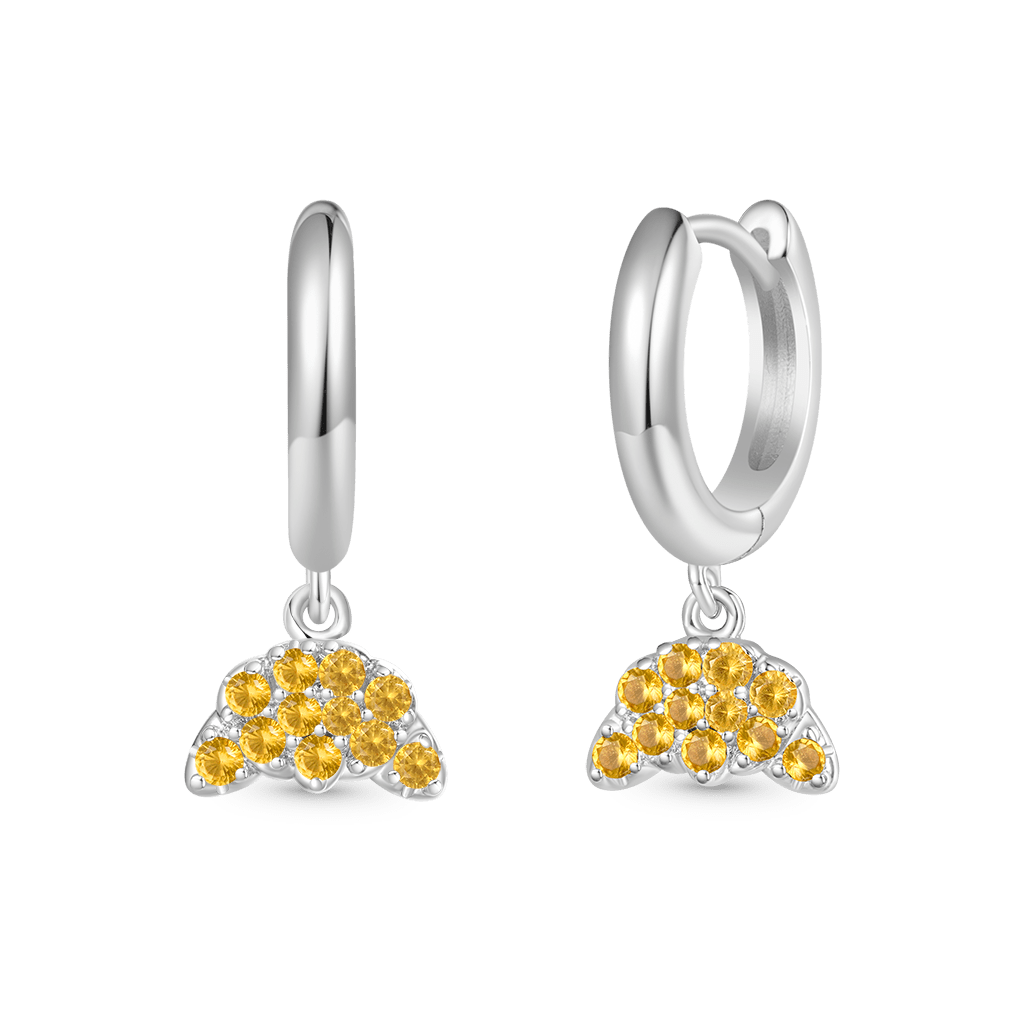 Gnoce Croissant Bread Hoop Earrings Platinum-plated Silver Blend_2