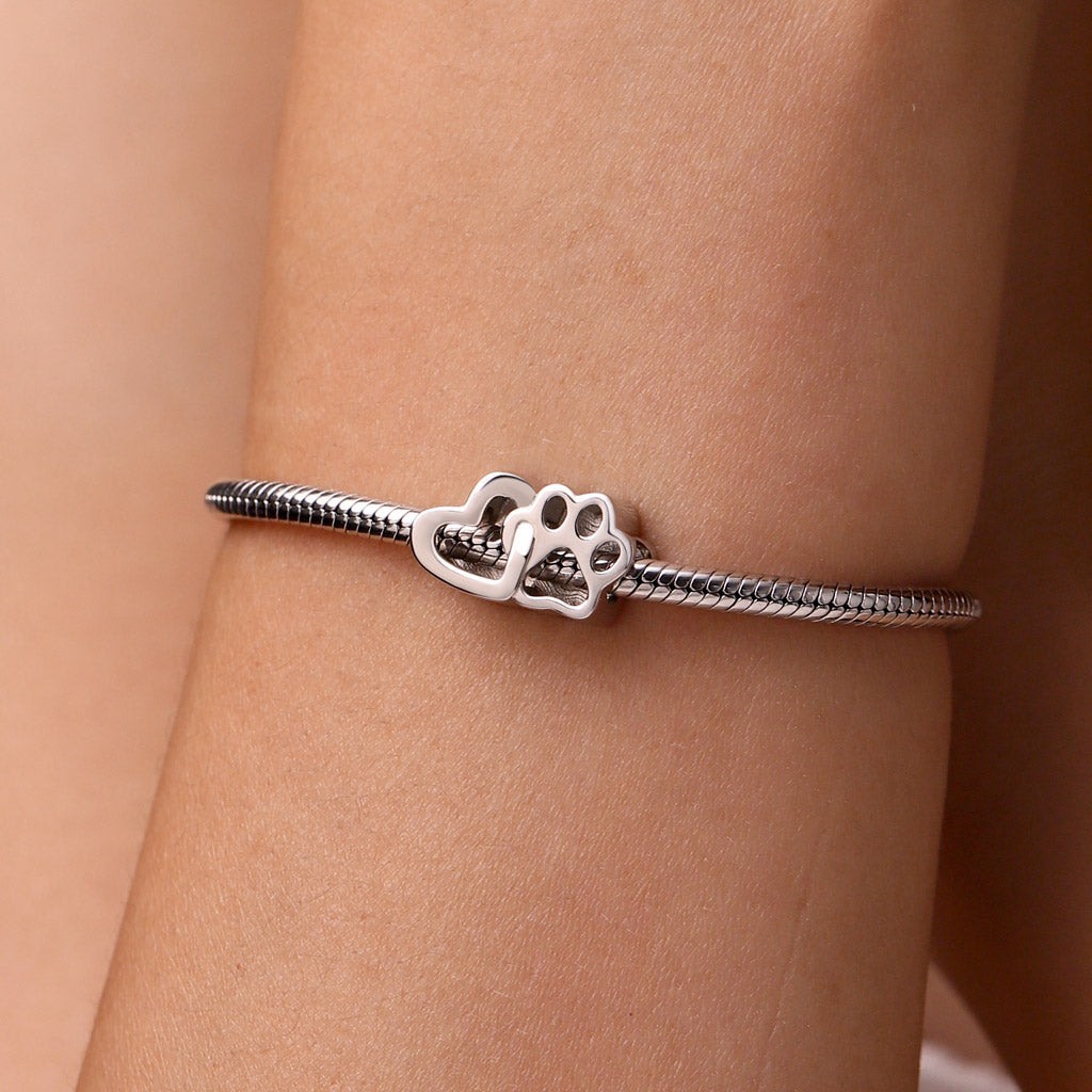 Gnoce Love Pet Engravable Charm Platinum-plated Silver Blend_5