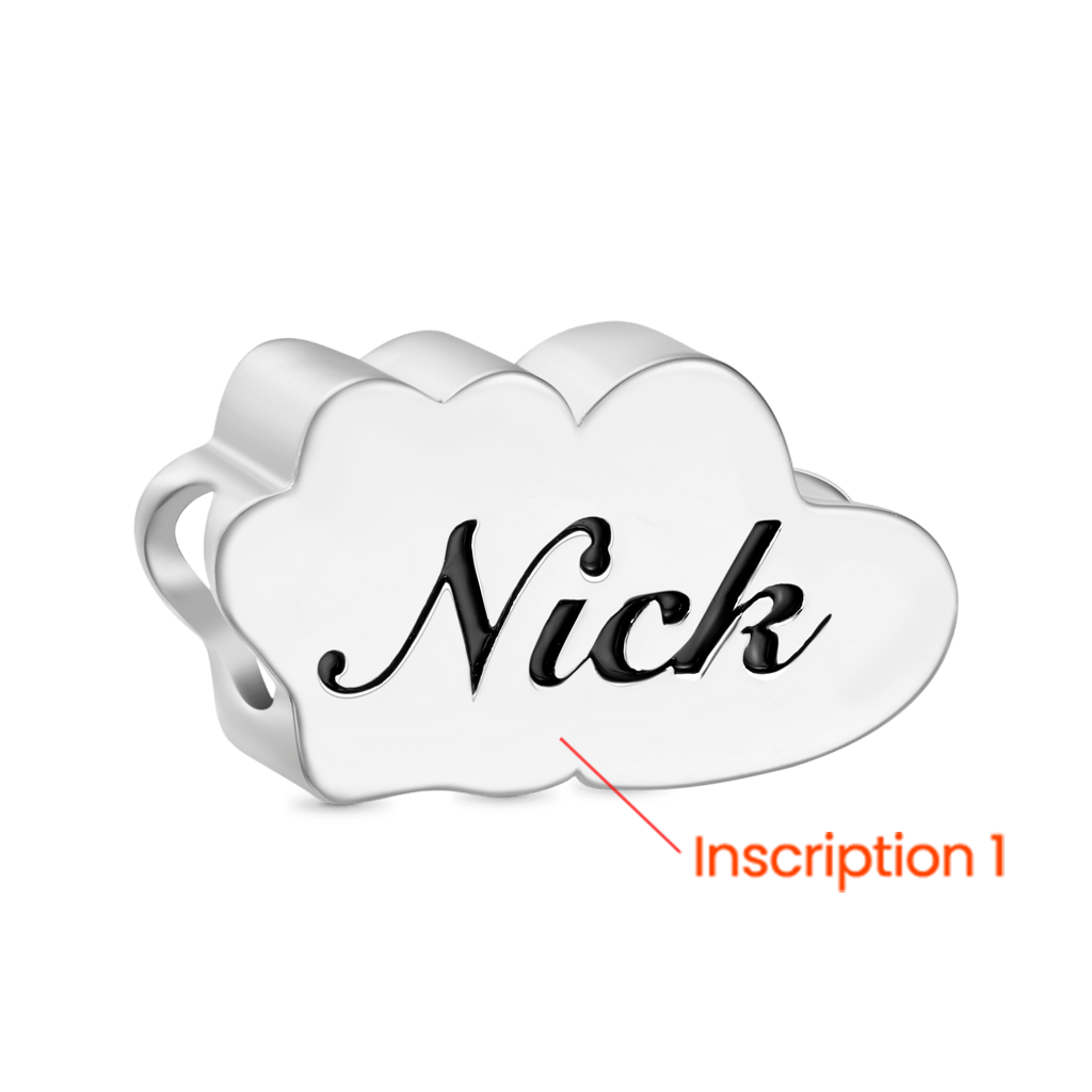 Gnoce Love Pet Engravable Charm Platinum-plated Silver Blend_2