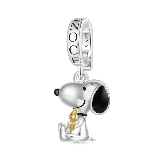 Gnoce Peanuts Snoopy & Woodstock Hugging Pendant Dangle Charm_1