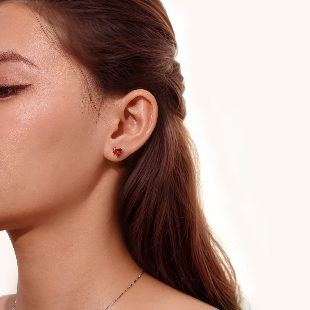 Gnoce Peanuts "Find Your True Love" Snoopy Heart Stud Earrings_5