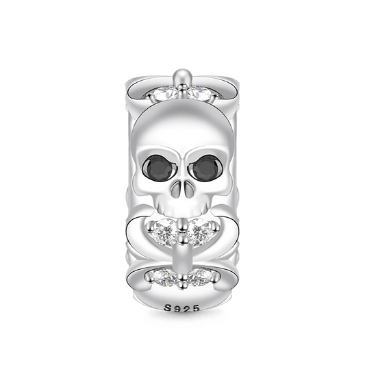 Gnoce Skull Stopper Fleur De Lis Charm Platinum-plated Silver Blend_1