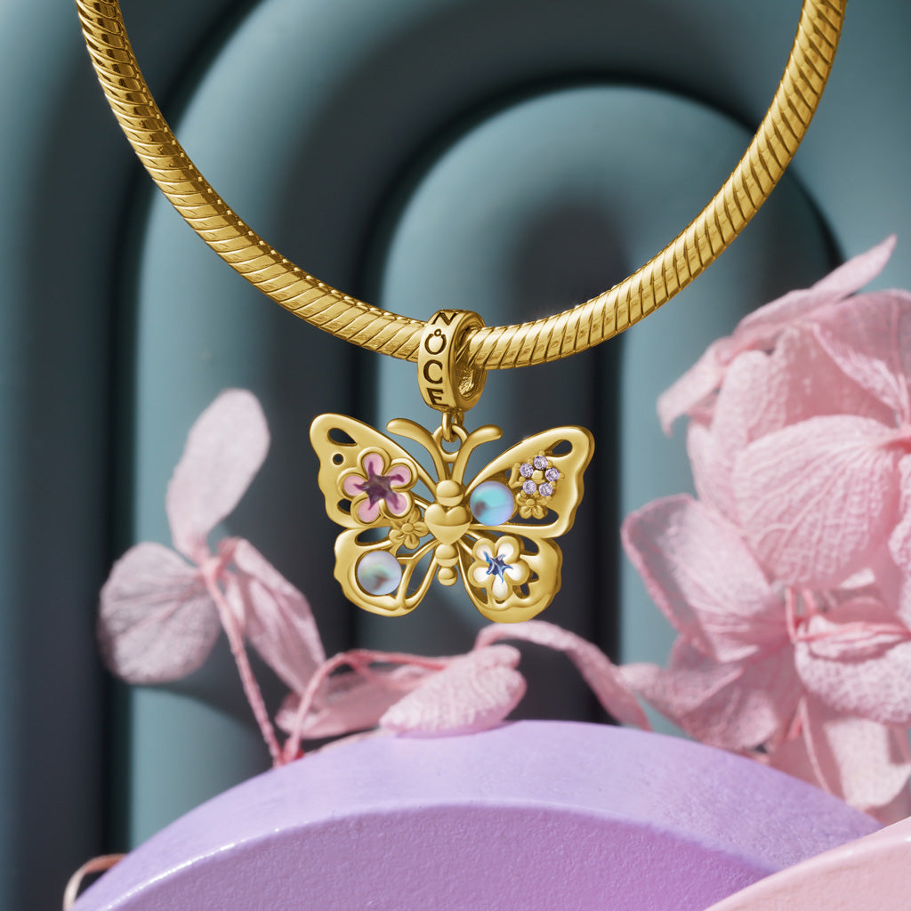 Gnoce Flying Butterfly Moonstone Charm_3