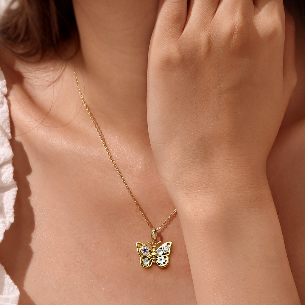 Gnoce Flying Butterfly Moonstone Charm_5