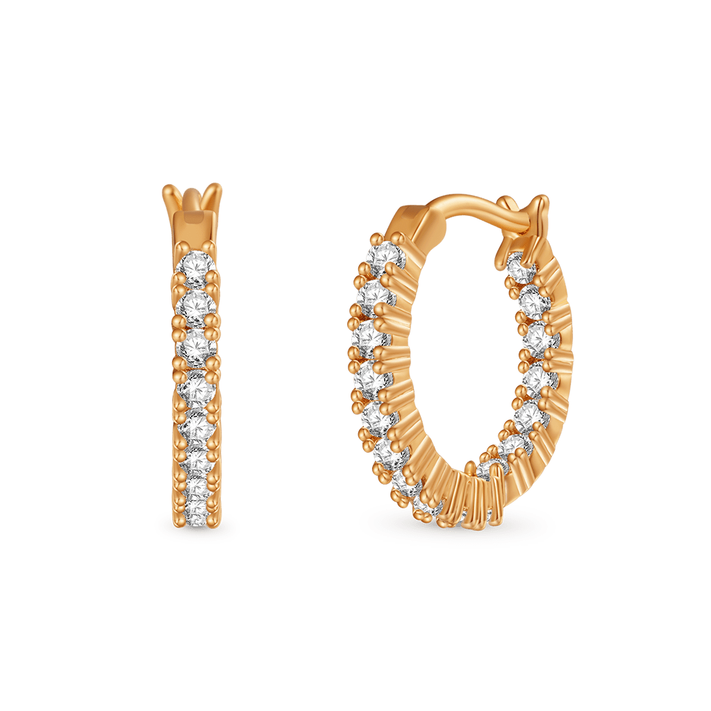 Gnoce Cubic Zirconia Earrings Platinum-plated Silver Blend_2