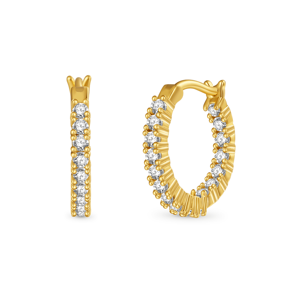 Gnoce Cubic Zirconia Earrings Platinum-plated Silver Blend_3