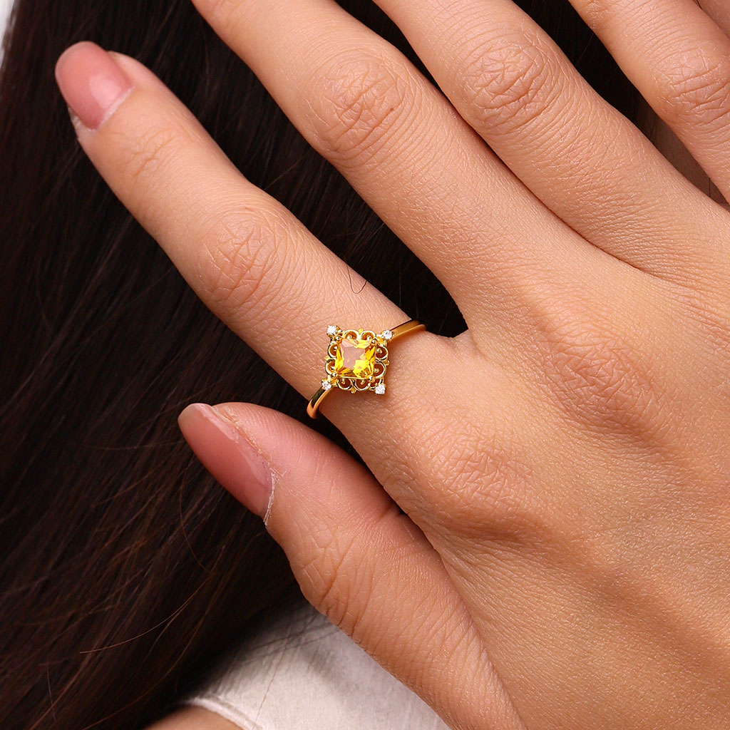 Gnoce Square Cut Patterned Base Rings_5