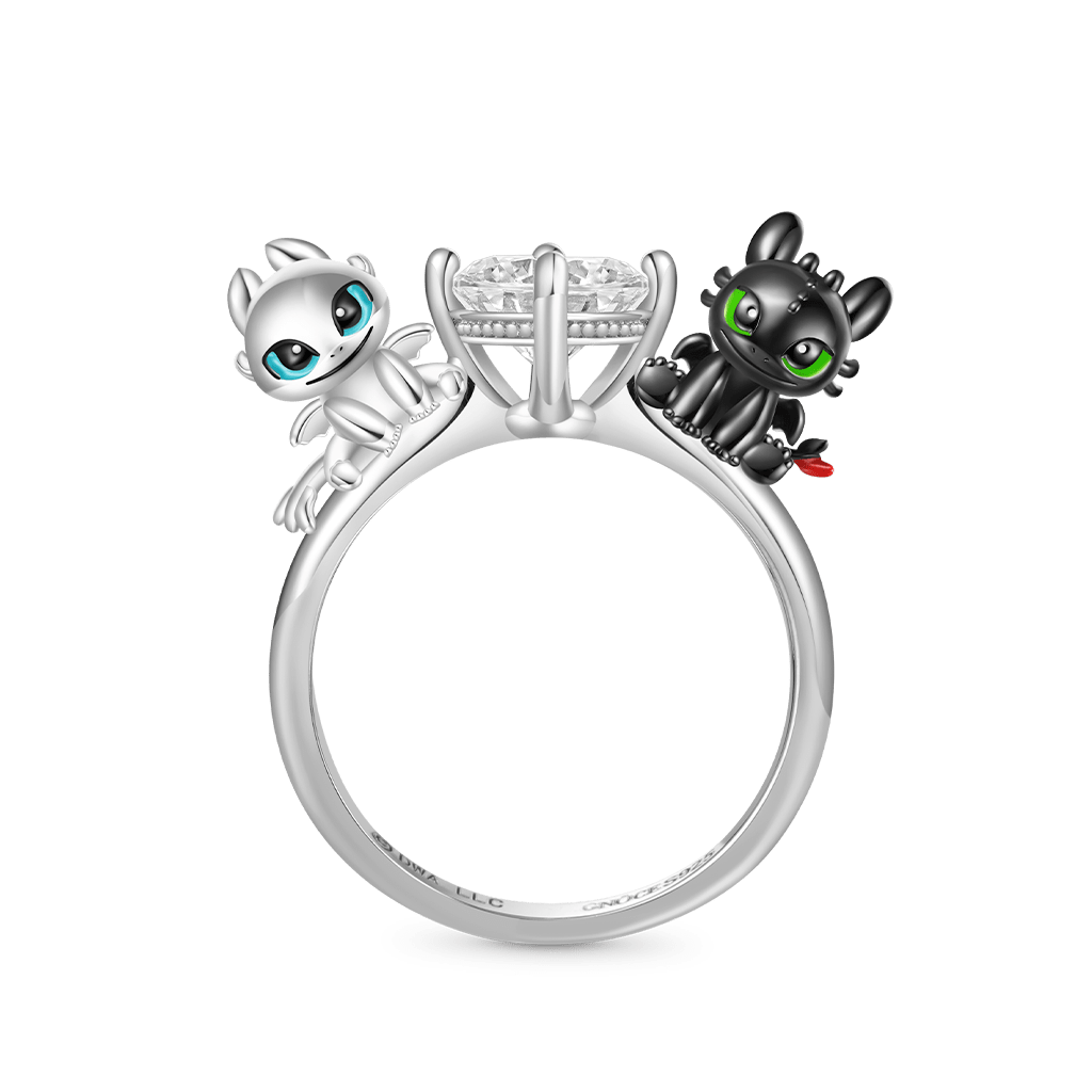 Gnoce How to Train Your Dragon - 'Dragon Love' Toothless & Light Fury Ring_1
