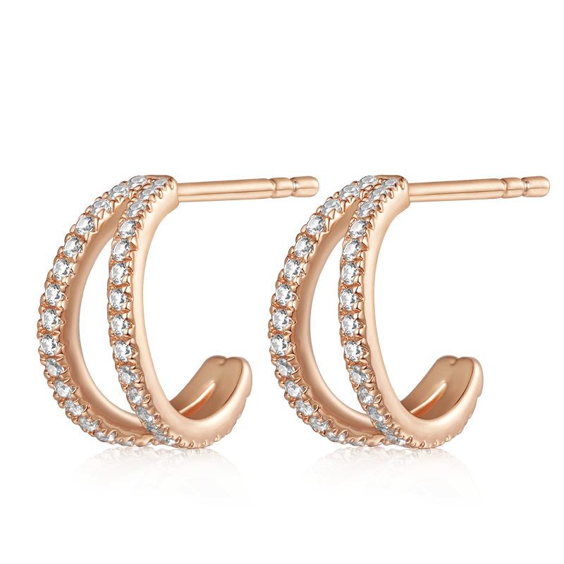 Gnoce Cubic Zirconia Double Hoop Earrings_2